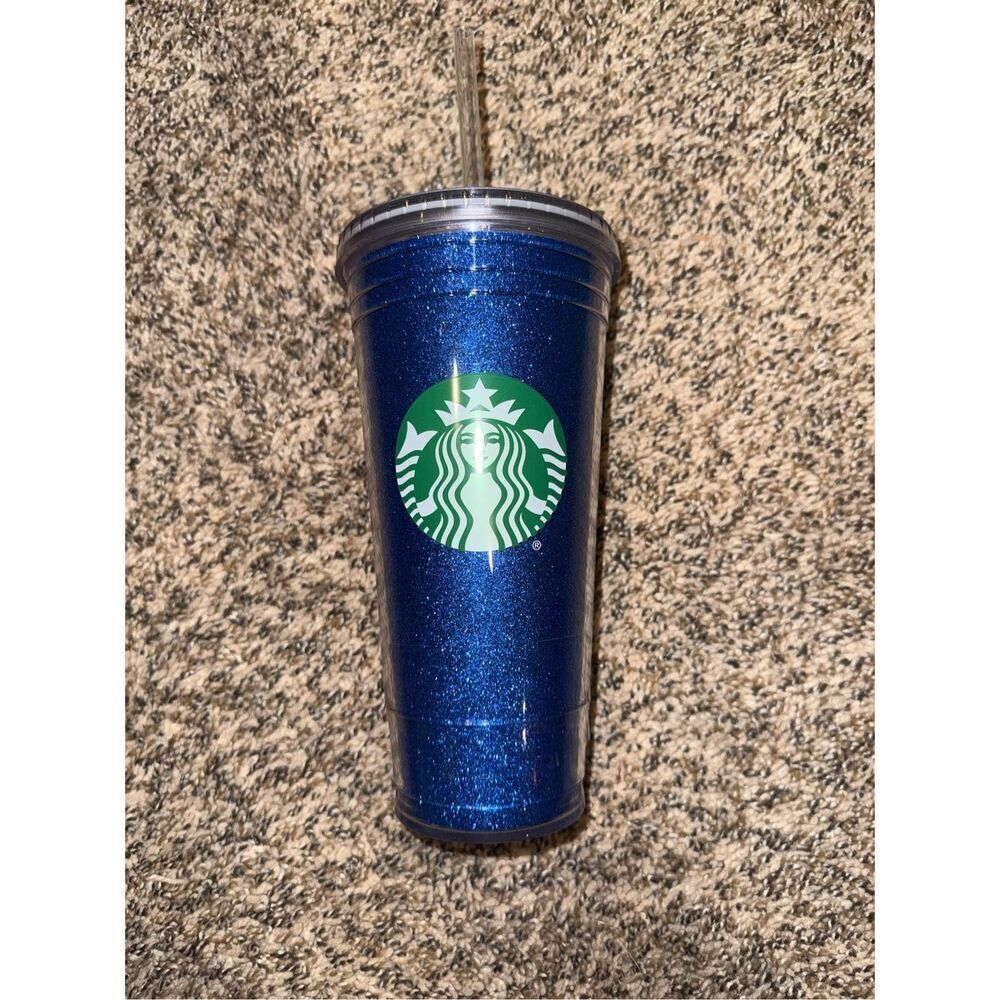 Starbucks 24oz Blue Glitter Tumbler